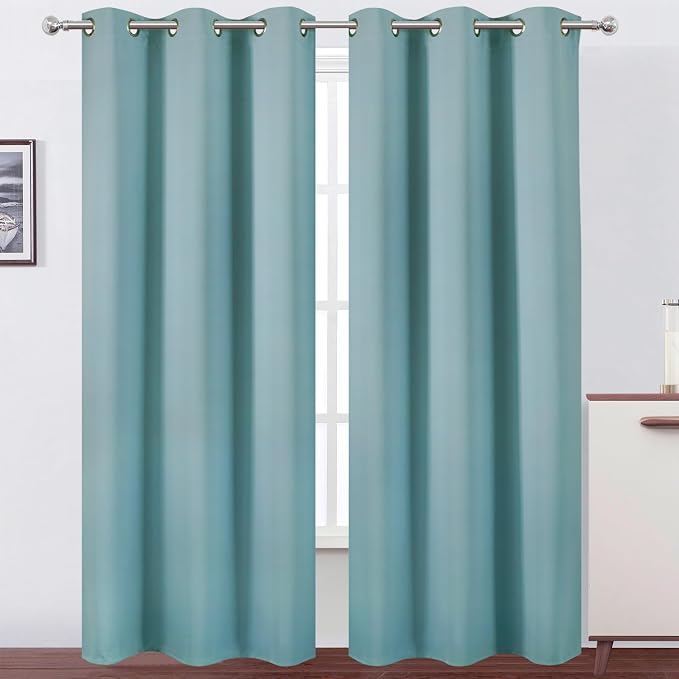 Stone Blue Thermal Blackout Curtains/42 x 95 Inch/Set of 2 Panels Room by Lemomo