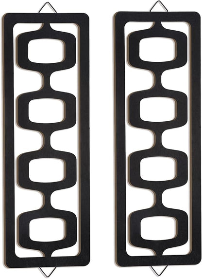 CroBlissful 2 Pcs Mid Century Modern Wall Art Wood Mid Century Elegance Decor by CroBlissful