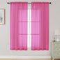 Hot Pink Sheer Curtains 63 Inch Length 2 Panels Set by WelvetBLK