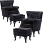 Accent Chairs with Ottoman Set of 2 Velvet Wingback Club Chair Upholstered by DMFurniture