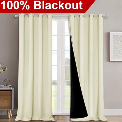 NICETOWN Thermal Insulated 100% Blackout Curtains, Noise Reducing Performance - Image 2