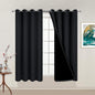 Yakamok Black 100% Blackout Curtains 54 Inches Long by Yakamok