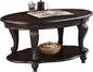 Oval Wood Coffee Table for Living Room, 2-Tier Solid Wood Coffee Table by FGXJY