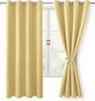 Blackout Curtains for Bedroom, 52 x 63 Inches Length, Light Yellow | Thermal by Hiasan