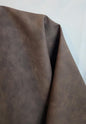 NAT Leathers, Dark brown Tumbled Nubuck Calf Soft Faux Vegan Leather PU {Peta by NATLeathers