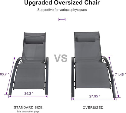 PURPLE LEAF Patio Oversized Chaise Lounge Chair Set - Image 2