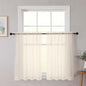 Cafe Curtains 36 Inch Length Tier 2 Pieces, Modern Soft Airy Sheer Kitchen by WelvetBLK