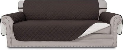 Easy-Going Reversible Couch Cover, 3 Cushion Sofa, Chocolate/Ivory | Machine by Easy-Going