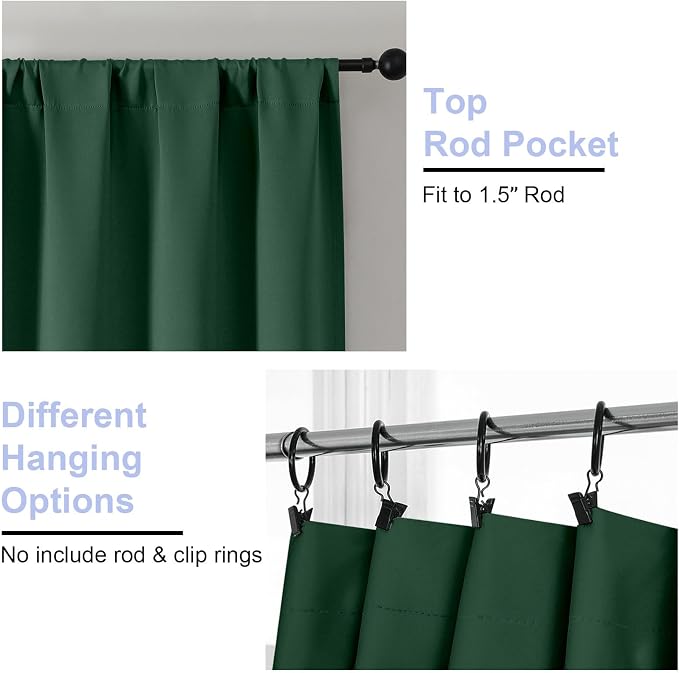 Simplebrand Ava Ever Green Blackout Curtains - Image 4