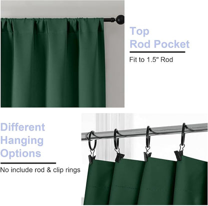 Simplebrand Ava Ever Green Short 24 Inches Blackout Curtain 2 Panels Set - Image 4
