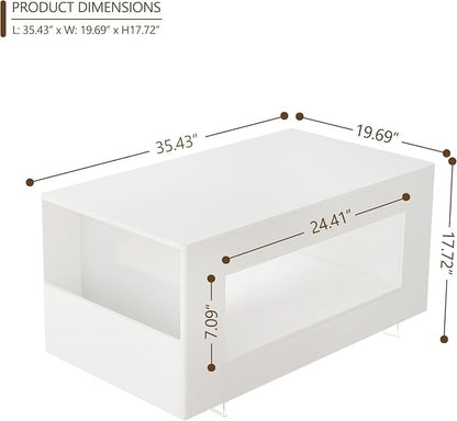 35" High Gloss Wood Coffee Table - Image 2