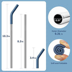 20 oz Straw for YETI Tumbler, Metal Straight Straws Reusable with Silicone Tip for 16/20 oz Glass Tumbler, Cleaning Brush, 1 Portable Bag