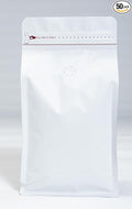 Premium Coffee Bags with Valve (100 pcs, 16 oz) Standing Coffee Beans Storage Bags, Reusable Heat Sealable Side Zipper Pouches, Eco-Friendly Packaging, Perfect for Home and Office - White