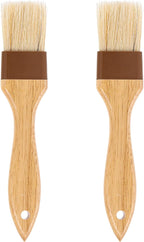 2Pcs Basting Brushes, Pastry Brush for Cooking and Baking, Natural Boar Bristle Food Brushes for Oil and Sauce, Butter & Egg Wash Brush Kitchen Gadgets with Beech Hardwood Handles