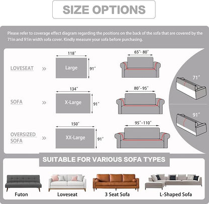 DREAMINGO Sofa Covers Washable Thick Chenille Couch Cover - Image 2