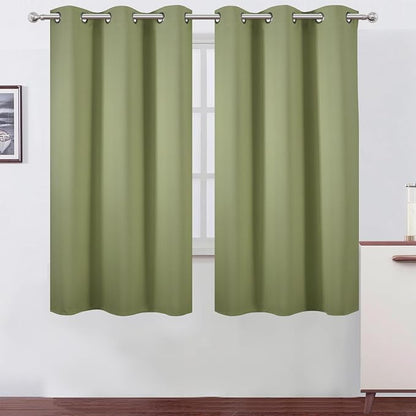 Blackout Curtains 42 x 63 inch/Sage Green Curtains Set of 2 Panels/Thermal by Lemomo