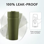 COKTIK 24oz Insulated Tumbler with Lid and Straw 2 Lids (Straw/Flip) Iced Coffee Cup Reusable Stainless Steel Travel Mug Water Bottle Cupholder Friendly for Women Men Her Him (Olive)