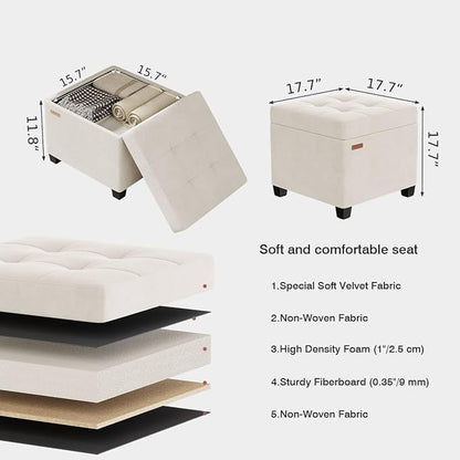 ABHENG Velvet Cover Steel Frame Ottoman - Image 3