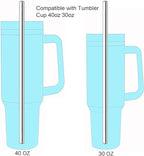 dcieiosul Set of 4 Reusable Metal Straws, Long Stainless Steel Straw with Cleaning Brushes and Case, Drinking for 40 oz and 30 oz Tumblers