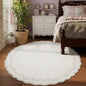 GarveeHome Round Area Rug 5ft Scalloped Washable Circle Rug by GarveeHome