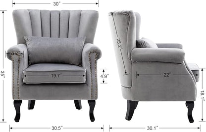 Velvet Accent Chairs Set of 2 - Image 3