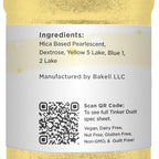 BAKELL Neon Yellow Edible Glitter, 45 Grams | TINKER DUST Edible Glitter | KOSHER Certified | 100% Edible Glitter | Cakes, Cupcakes, Cake Pops, Drinks, Dessert Vegan Glitter & Dusts (45g Shaker, Neon Yellow)
