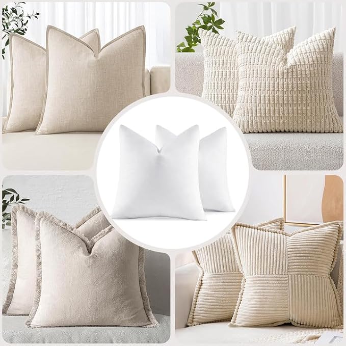 MIULEE 30x30 Euro Pillow Inserts, Double-Layer Down-Proof Cotton Cover - Image 7