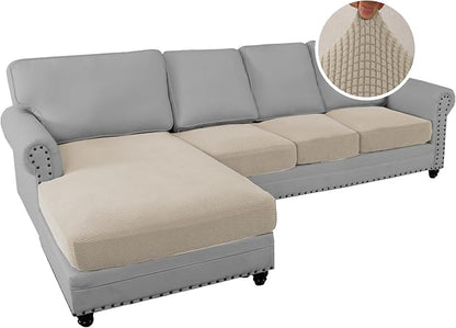 H.VERSAILTEX Sectional Couch Covers 4 Pieces Sofa Seat Cushion Covers L Shape - Image 2