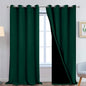 Yakamok Dark Green 100% Blackout Curtains 108 Inches Long 52" Wide 2 Panels | by Yakamok