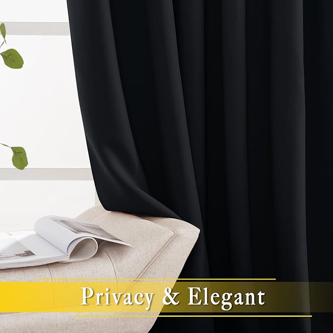 NICETOWN Black Out Sliding Door Curtain 102 inches Long, Grommet Thermal - Image 6