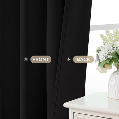 Joydeco Black Blackout Curtains 96 Inches, Thermal Insulated Long Curtains 2 - Image 5