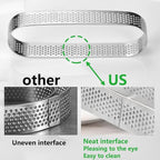 Guowall Stainless Steel Cake Ring, Multi Shaped Fruit Tarte Crust, Square Rectangle Round Oval Shape Pastry Food Ring Nonstick DIY Baking Tools - 8pcs