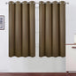 Brown Blackout Curtains 52 x 63 Inch Length/Set of 2 Curtain Panels/Thermal by Lemomo