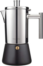 Easyworkz Diego Stovetop Espresso Maker Stainless Steel Italian Coffee Machine Maker 4Cup 6.8 oz Induction Moka Pot