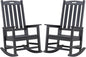 Psilvam Oversized Outdoor Rocking Chair Set of 2, HDPE Porch Rocker Chairs by PsilvamGardenFurniture