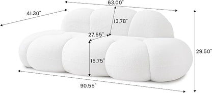 JACH Cloud Shaped Couches for Living Room, Modern Comfy Upholstered Sofa - Image 2