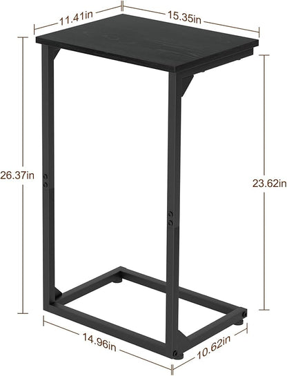 AMHANCIBLE C Shaped End Tables Set of 2, Couch Side Tables that Slide Under Sofa - Image 3