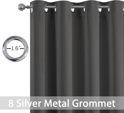 Yakamok Room Darkening Curtains 52x84 inch Length Charcoal Grey-Living Room | 2 - Image 2