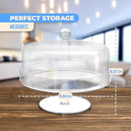 Acrylic Cake Stand with Lid – Multifunctional Cake Holder with Cover, Covered Pie Plate with Lid, Elegant Cake Stand with Dome Lid, Panera de Vidrio Cristal para Mesa - 8.07 in × 9.65 in