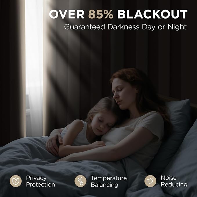 Joydeco Blackout Curtains 63 Inch Length 2 Panels Set, Thermal Insulated Long - Image 3