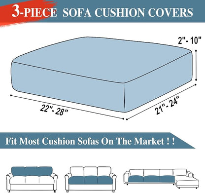 LA MEACK Couch Cushion Covers Seat Cushion Cover Stretch Couch Cover Separate - Image 6