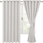 Room Darkening Curtains for Bedroom, 70 x 63 Inches Ivory, 2 Panels | Thermal by Hiasan