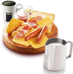 homEdge Espresso Steaming Pitchers 12 OZ / 350ml, Stainless Steel Frothing Pitcher with Measurement Scale