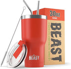 Beast 30 oz Tumbler Stainless Steel Vacuum Insulated Coffee Ice Cup Double Wall Travel Flask (Ladybug Red)