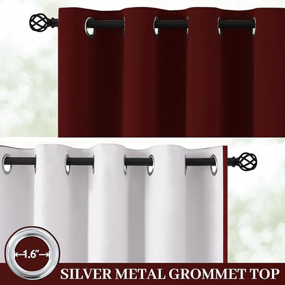 Yakamok Burgundy Red Blackout Curtains 84 Inches Long - Image 2