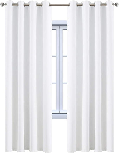 Yakamok Room Darkening Curtains 52x72 inch Length Pure White-Living Room | 2 - Image 8