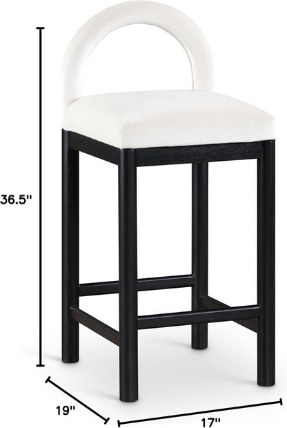 Meridian Furniture 11035Cream-C Conrad Collection Art Deco Counter Stool - Image 3
