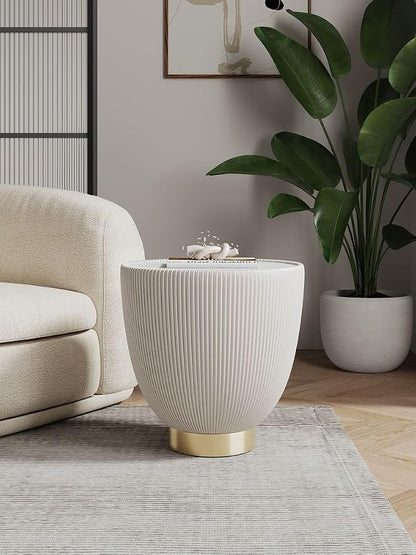 Manhattan Comfort Anderson Modern 18" Round End Table 2.0 | Ceramic Marble - Image 2