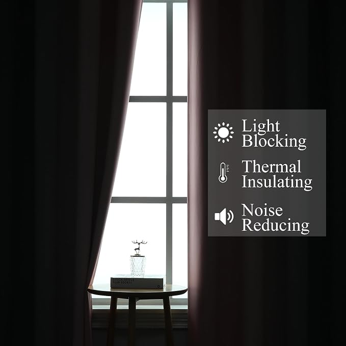 Ombre Grey and Pink Blackout Curtains - Image 3