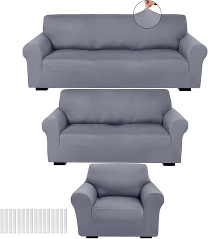 Peryiter 3 Pcs Couch and Loveseat Covers Set Sofa Cover by Peryiter